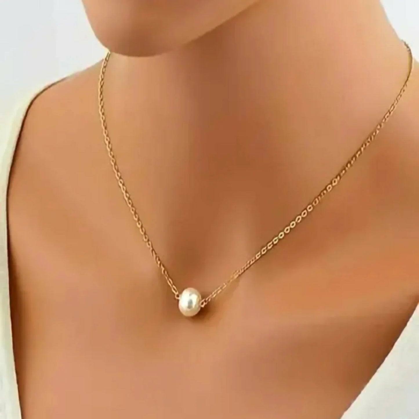 New korean Style Gold Plated Pearl Necklace Chain For Girl And Women