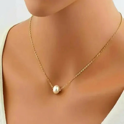 New korean Style Gold Plated Pearl Necklace Chain For Girl And Women