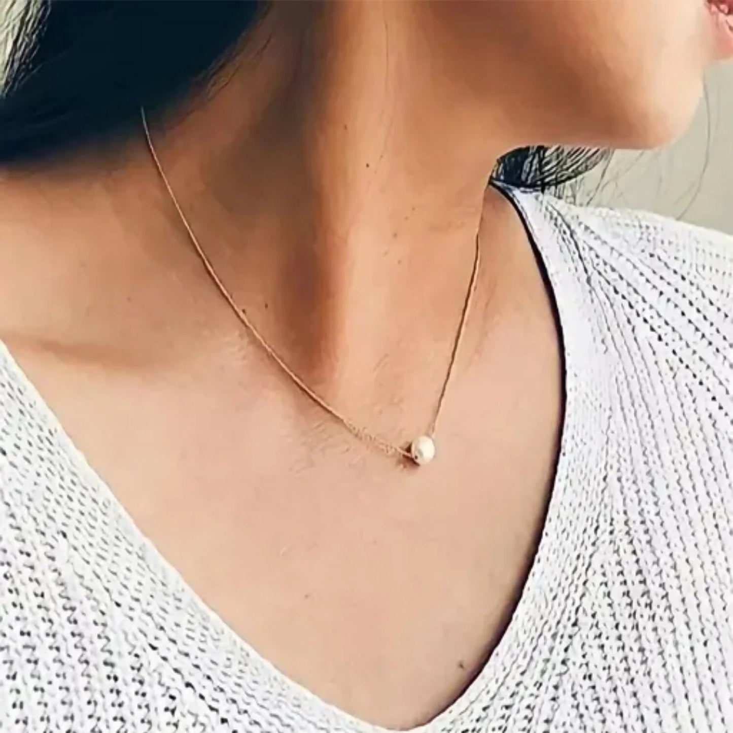 New korean Style Gold Plated Pearl Necklace Chain For Girl And Women