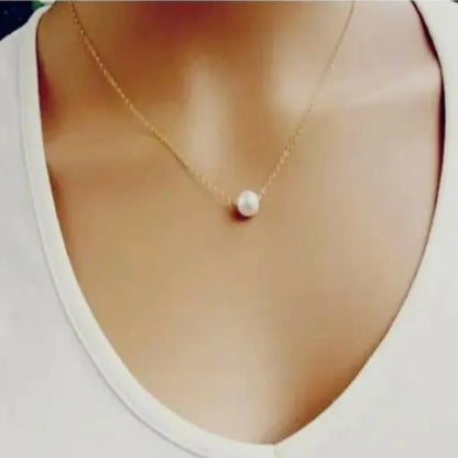 New korean Style Gold Plated Pearl Necklace Chain For Girl And Women