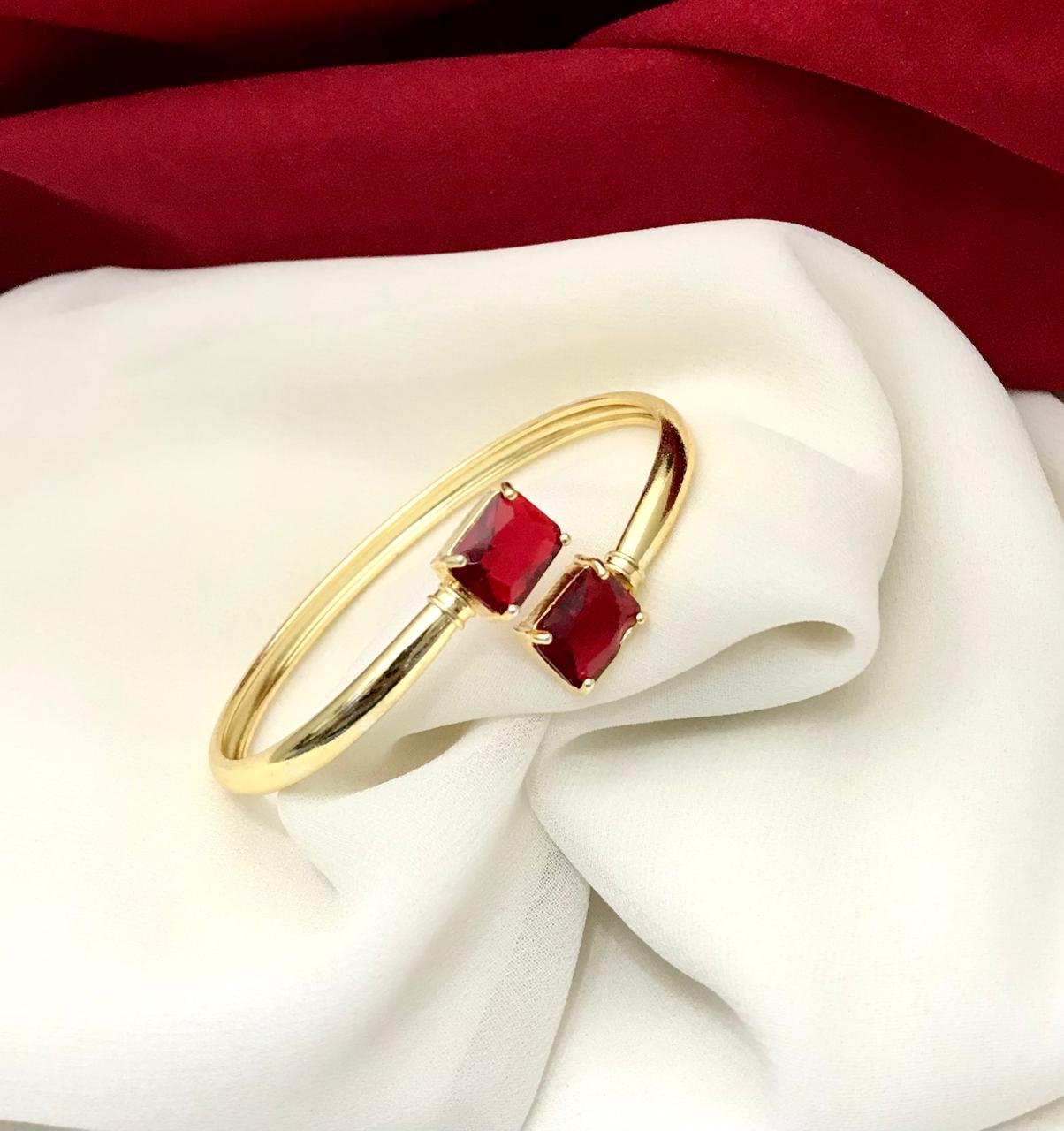 Emerald-Cut Stone Cuff Bracelet