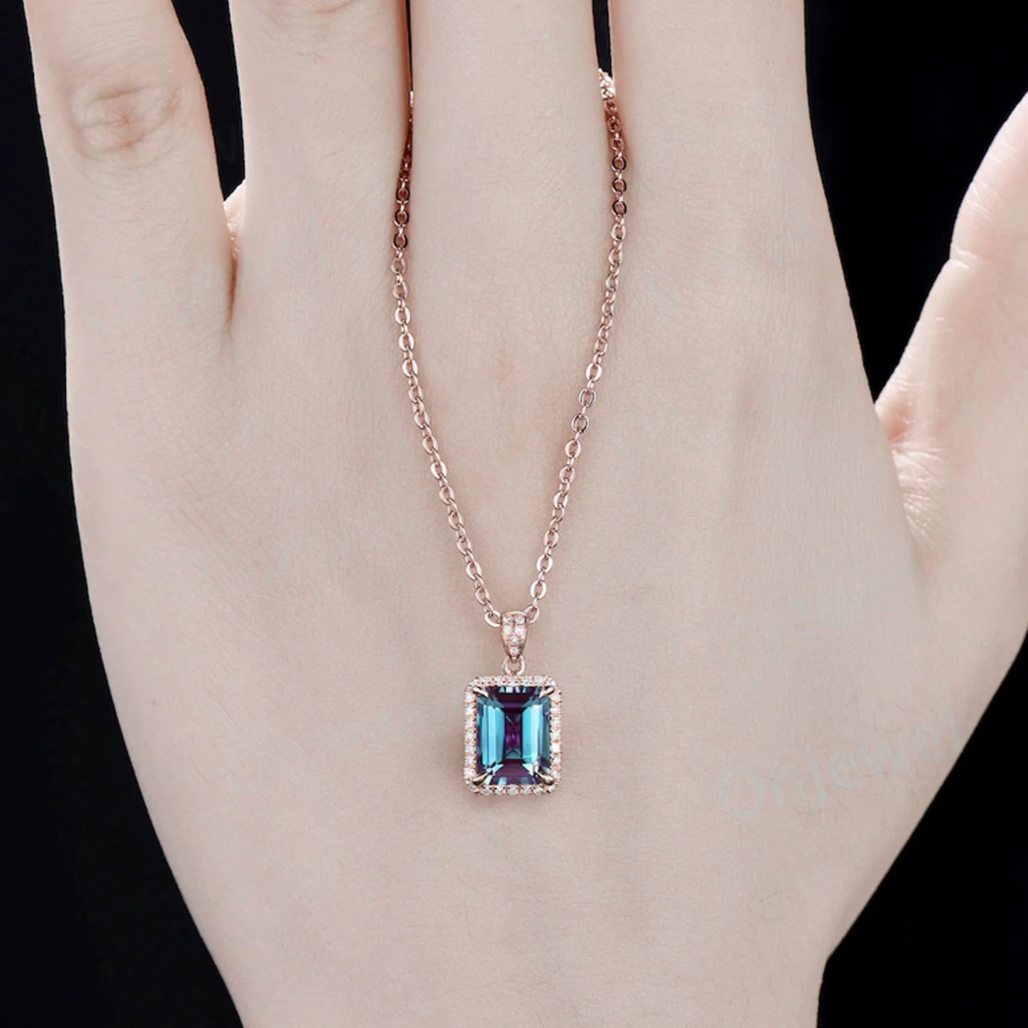 Stone Pendant Necklace Chain Set with Earrings